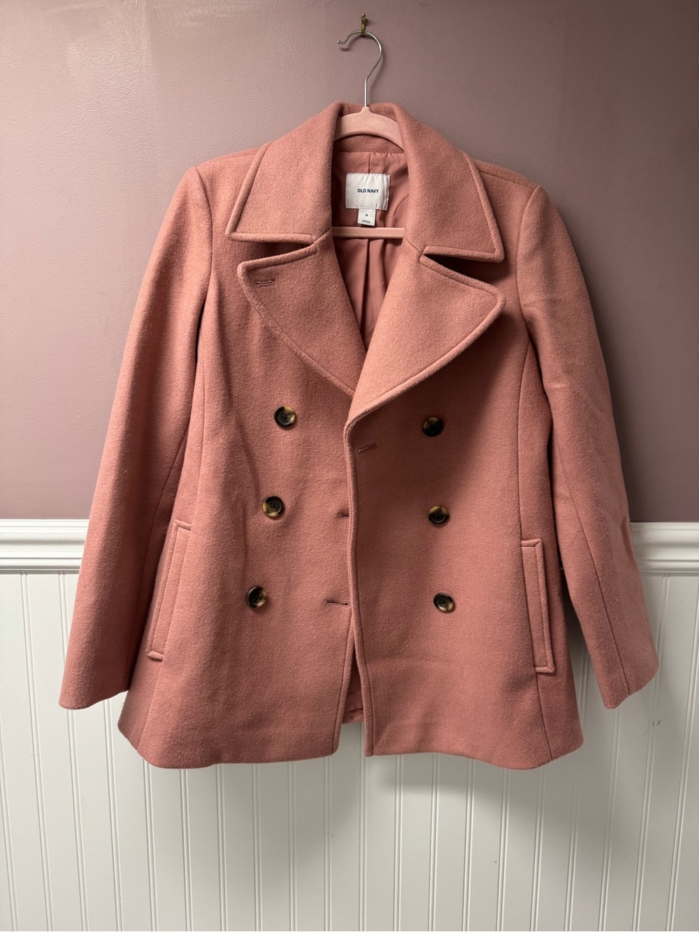 Old Navy Pea Coat in Dusty Rose Pink